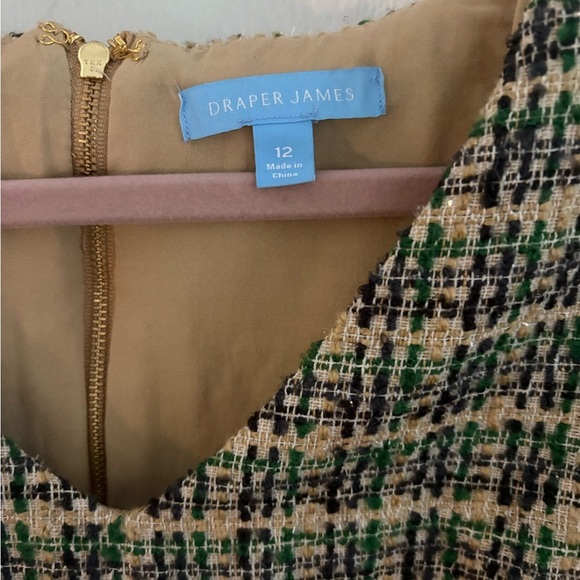 Draper James Elegant Green Tweed Dress - Picture 3 of 3